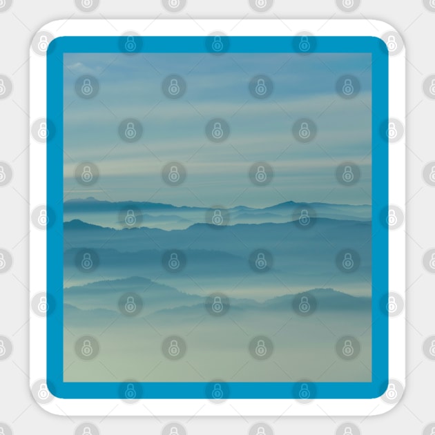 Turquoise mountain horizon Sticker by Mr Bushido